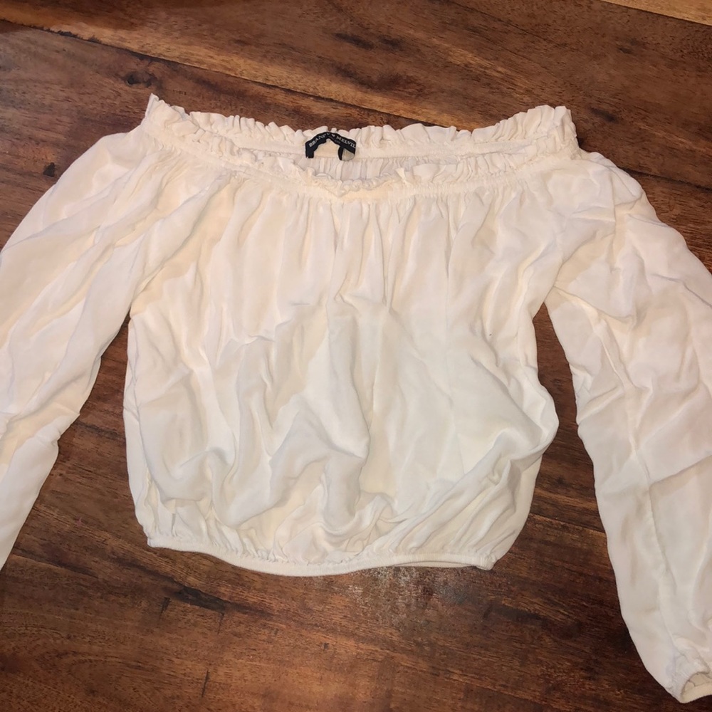 White Off The Shoulder Crop Top